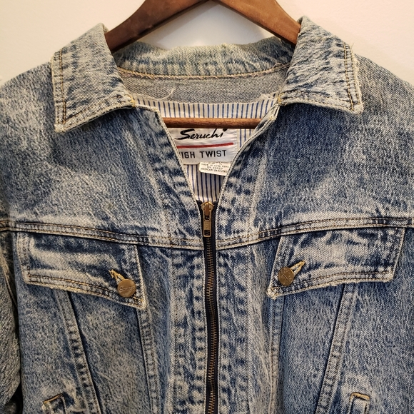 🌞SOLD🌞 Vintage Acid Wash Jean Trucker Jacket - Picture 4 of 8